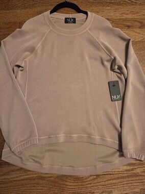 New NUX Women's Long Sleeve Scoop Neck Pullover Top - Dusty Rose